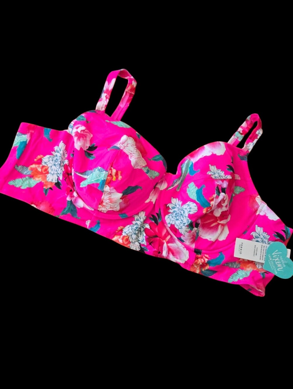 Torrid Hot Pink Floral Underwire Bikini Set. Plus Size 6. NWT.